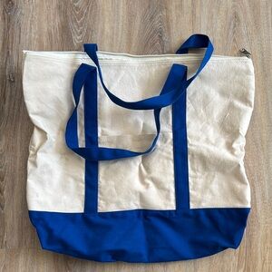 Blue and Cream Tote Bag